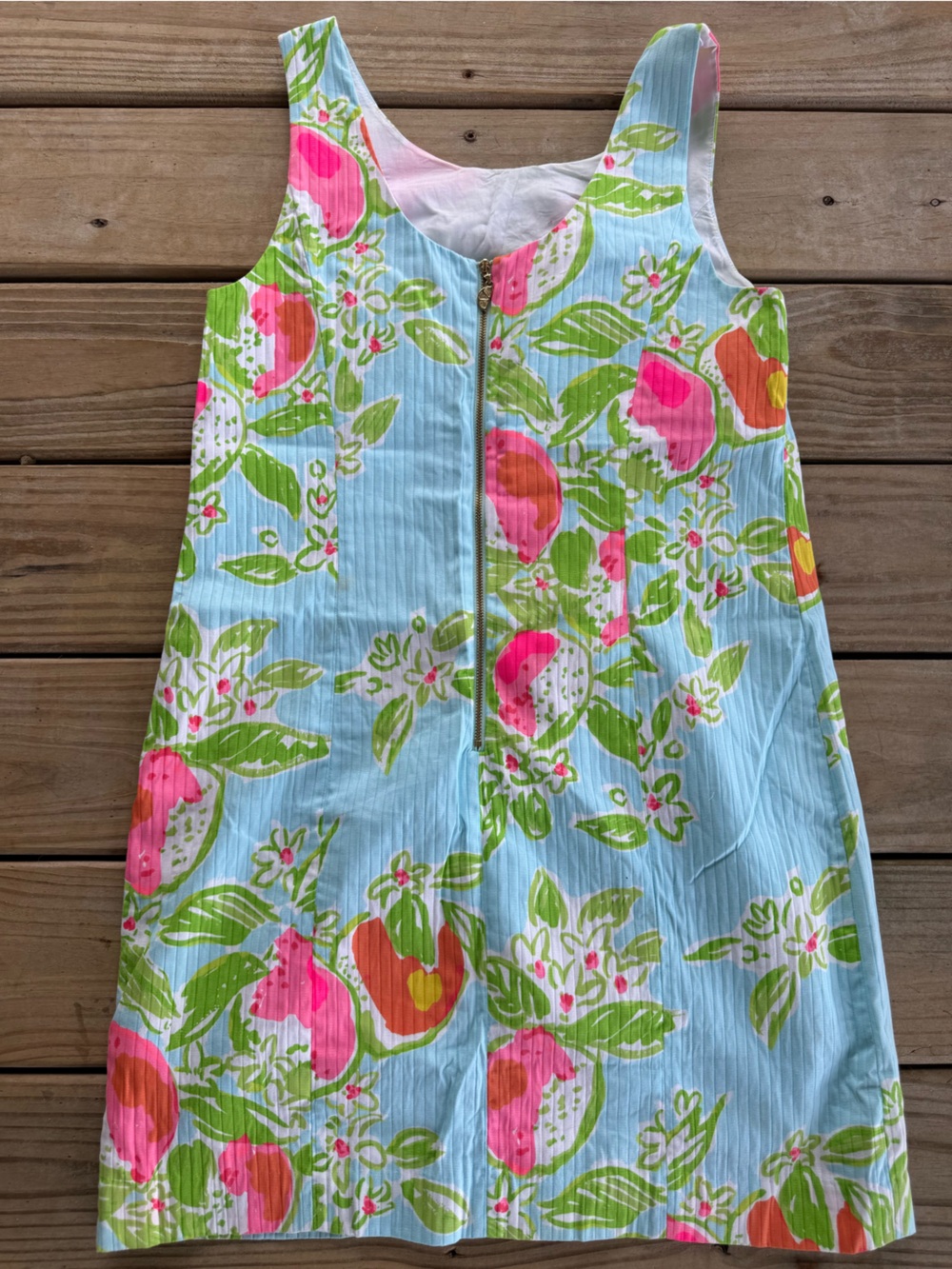 Lilly Pulitzer Blue Pink Floral Shift Dress White Lace Trim Sleeveless - Picture 6 of 11